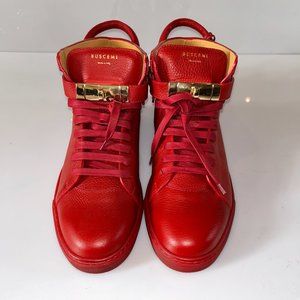 BUSCEMI MENS HI TOP SNEAKERS, SIZE 12, RED, NEW - NEVER WORN